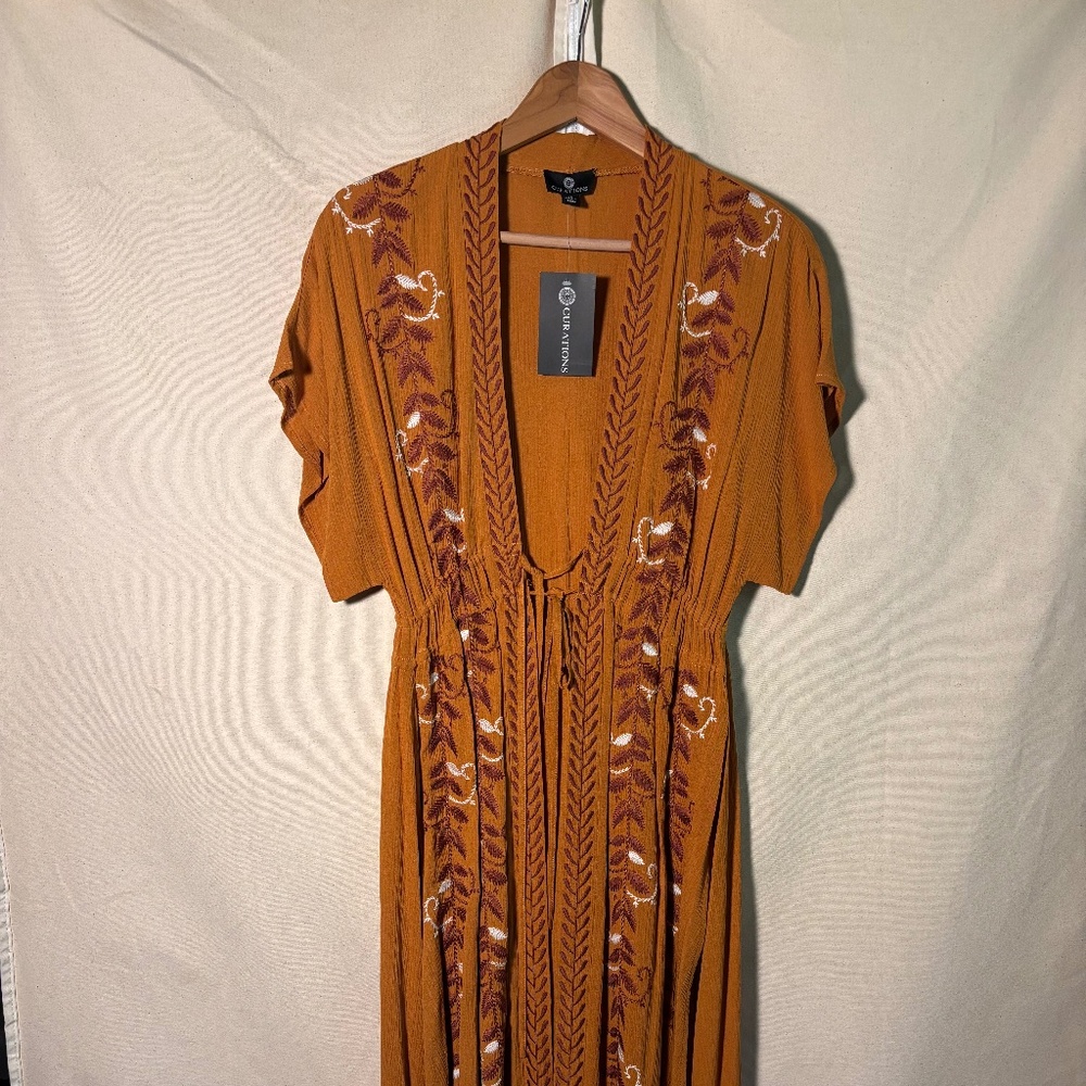 Women's CURATIONS Tunic Dress in Gold PS NWT Petite Small